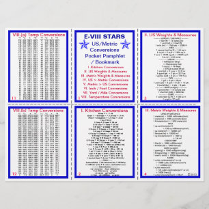 Flyer E-8** US / Métrica Conversões Pocket Pamphlet