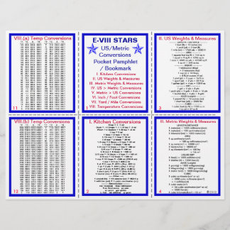 Flyer E-8** US / Métrica Conversões Pocket Pamphlet