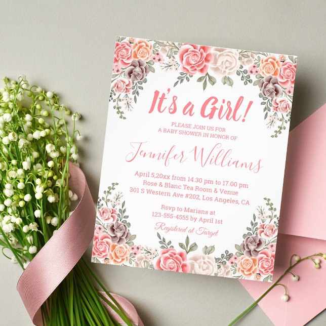 Flyer é um convite para flores de chá de fraldas (Criador carregado)