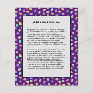 Flyer Easter Egg Style Purple Background Art Pattern