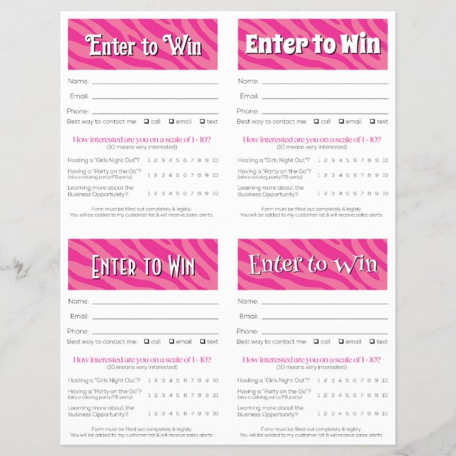 Flyer Editable Vendor Drawing Forms | Instant Download (Frente)
