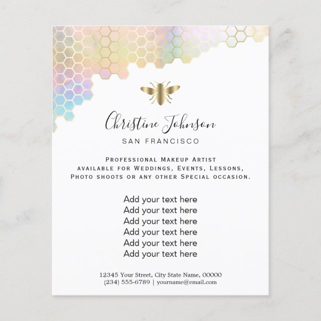 Flyer efeito iridescente falso alveolado (Frente)