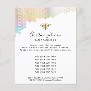 Flyer efeito iridescente falso alveolado