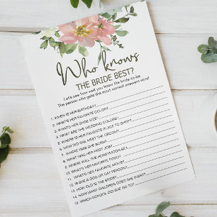 Flyer Eggshell Blush Floral Game Que Conhece Melhor A No