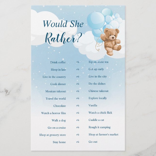 Flyer Ela Preferencialmente O Jogo Do Urso Azul? (Frente)