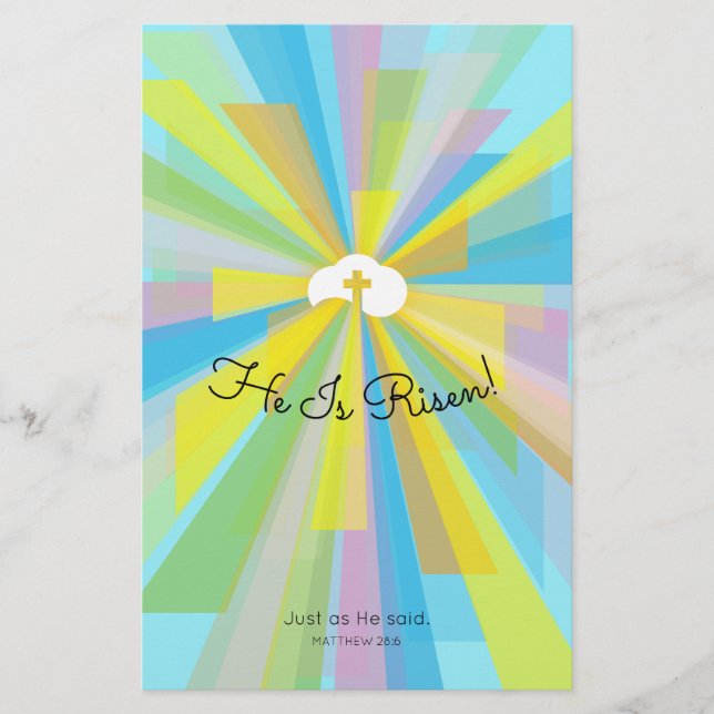 Flyer Ele É Chamadas De Serviço De Páscoa Risen (Frente)