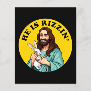 Flyer Ele É Rizzin Engraçado Jesus Dia da Páscoa Cristã