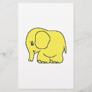 Flyer Elefante amarelo engraçado de ponto cruz