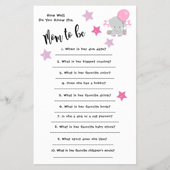 Flyer Elefante chá de fraldas Como você conhece bem o ca (Frente)