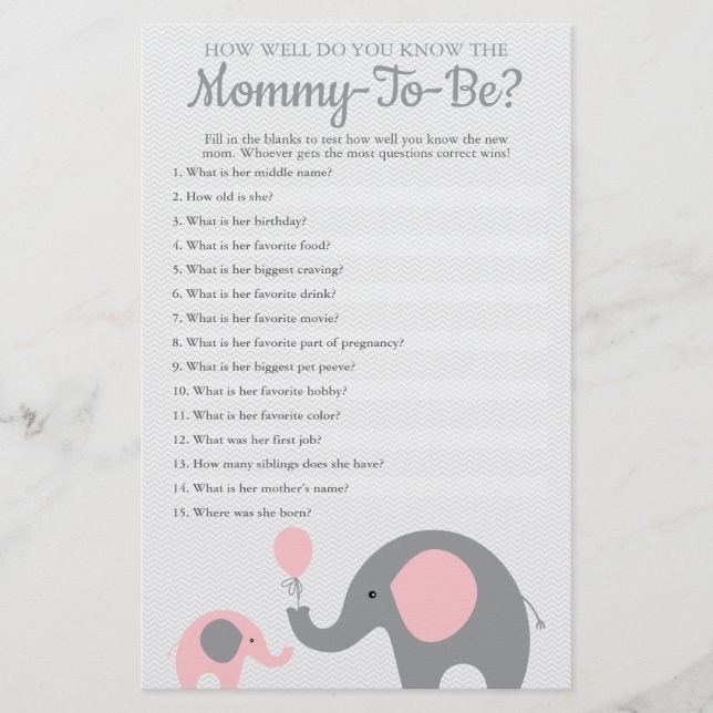 Flyer Elefante Rosa Como Você Conhece Bem A Mamãe De Ser (Frente)