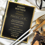 Flyer Elegant Black & Gold Grand Opening invitation<br><div class="desc">Grand opening invitation in an elegant black and gold design for your business,  perhaps a store,  a restaurant,  or a beauty salon. Add your own logo too!</div>