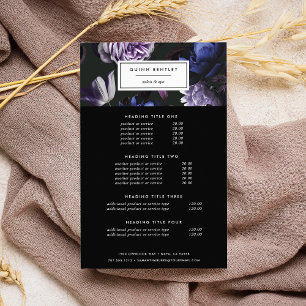 Flyer Elegant Dark Violet Floral Pricing & Services
