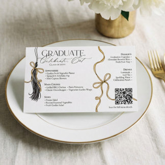 Flyer Elegant Gold Bow Tassel Graduation Dinner Party