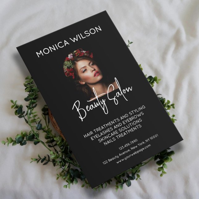 Flyer Elegant minimalist black beauty salon (Criador carregado)