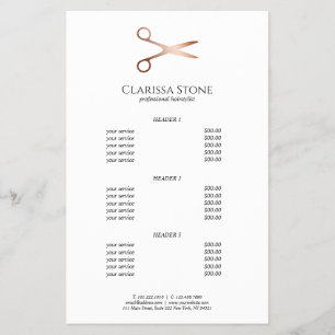 Flyer Elegant modern rose gold scissors hairstylist