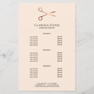 Flyer Elegant modern rose gold scissors hairstylist