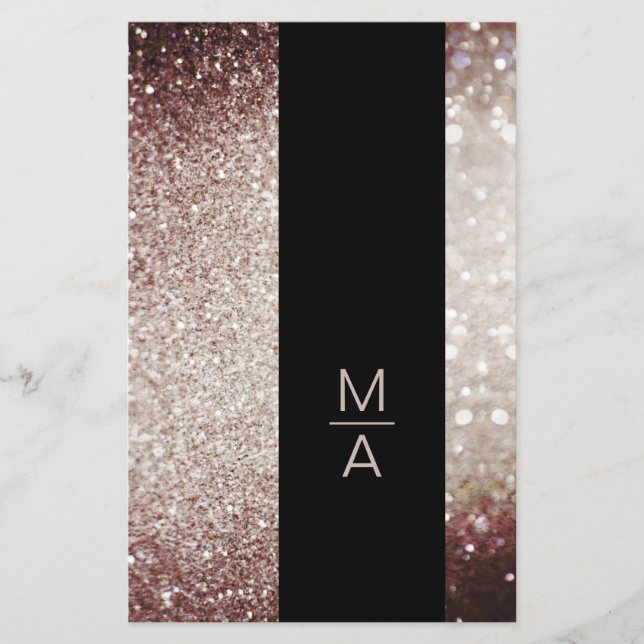 Flyer Elegant Monogramm Silber Rost (Frente)