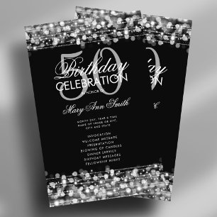 Flyer Elegante 50º Programa de Festa de aniversário Prat