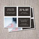 Flyer Elegante Dark White Blue Photo Massage Therapist<br><div class="desc">Panfleto elegante, modelo de design de cupons com uma foto profissional de estúdio. Ferramenta de marketing perfeita para seus clientes. Este folheto é totalmente personalizável, você pode adicionar seus detalhes pessoais a ele facilmente. Se precisar de ajuda para personalizá-lo, entre em contato conosco. Você pode combinar este produto com cartões...</div>