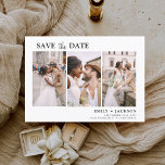Flyer Elegante de Orçamento Salve a Data 3 Foto<br><div class="desc">Landscape Horizontal 3 (Moderno e Elegante do Orçamento) Foto Salve o Magnete de Casamento de Data com tipografia de script com letra de mão. O ímã para salvar o convite de data inclui tipografia de script e chic e design simples para a qual você pode adicionar sua fotografia personalizada de...</div>
