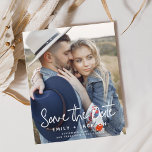 Flyer Elegante de Orçamento Salve a Data Foto Romântica<br><div class="desc">Retrato de Script Manuscrito Moderno e Elegante Vertical Foto do Orçamento Salve o Cartão de Casamento de Data. O cartão de convite para salvar data inclui uma tipografia de chic e na moda com um design simples e minimalista sobre fundo branco ao qual você pode adicionar sua fotografia personalizada de...</div>