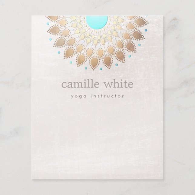 Flyer Elegante Dourado Lotus Natural Health and Beauty S (Frente)