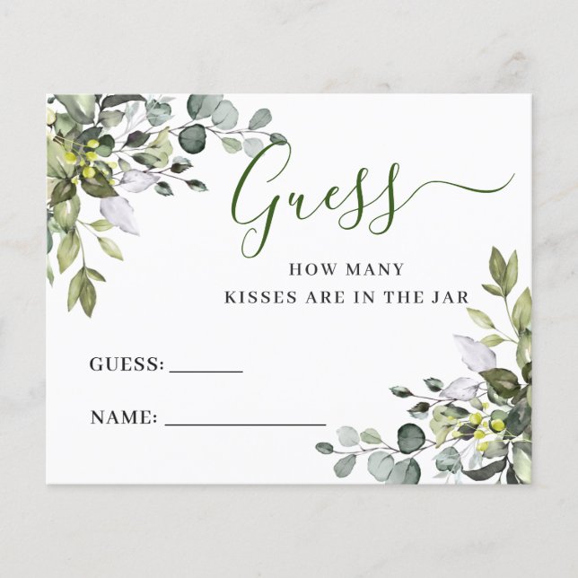 Flyer Elegante Eucalyptus Adivinha Quantas Cartas De Jog (Frente)