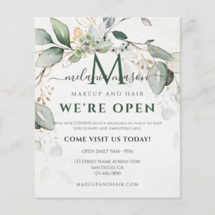 Flyer Elegante Eucalyptus Greenery Botânico