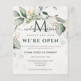 Flyer Elegante Eucalyptus Greenery Botânico