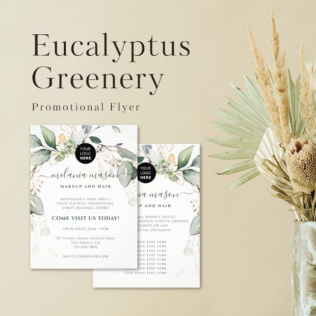 Flyer Elegante Eucalyptus Greenery Promocional Botânico (Criador carregado)