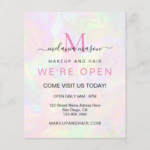 Flyer Elegante Faux Holographic Somos Iridescentes Abert