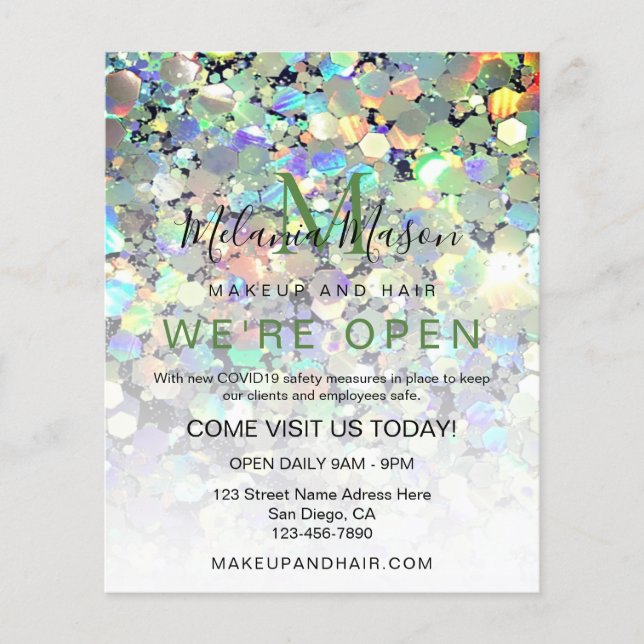 Flyer Elegante Holográfico - Artista Negro Fl (Frente)