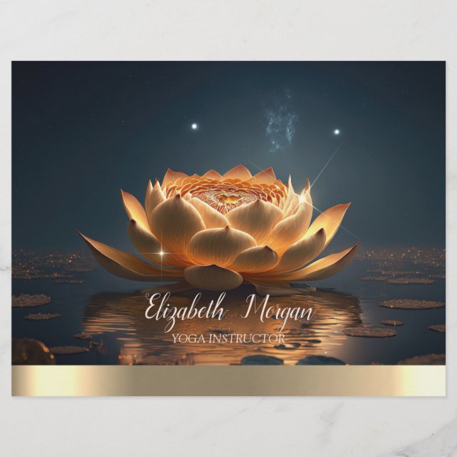 Flyer Elegante Instrutor Yoga Lotus Dark (Frente)