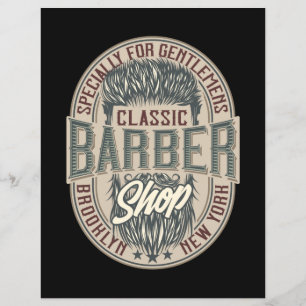 Flyer Elegante Logotipo Retro de Barbearia Vintage