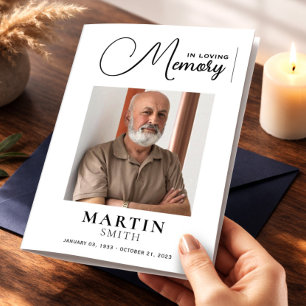 Flyer Elegante No Loving Memory Photo Funeral Program