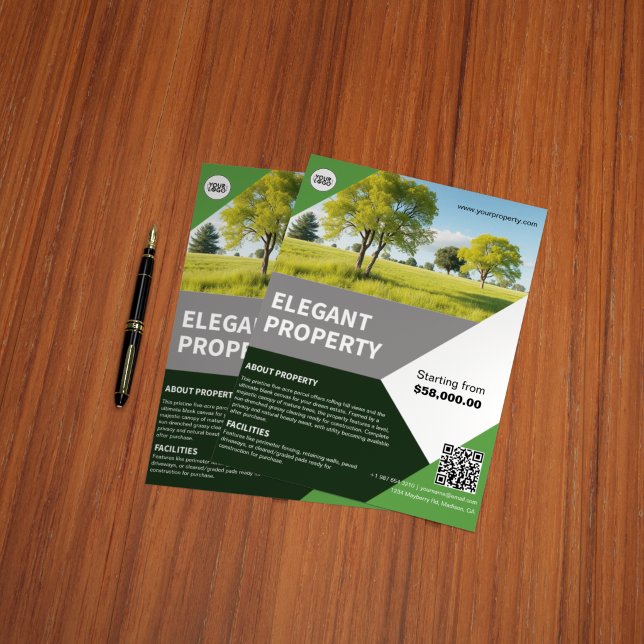 Flyer Elegante Propriedade à Venda Personalizada (Criador carregado)