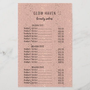 Flyer Elegante Rosa Dourado Beauty Salon