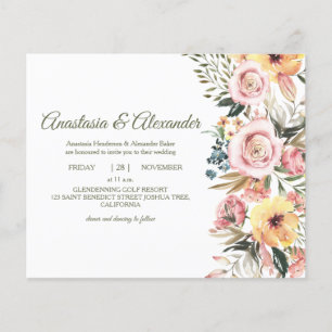 Flyer Elegante RoseBudget Convite para cerimônia de cas