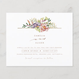 Flyer Elegante Summer Floral Convite de casamento QR Cod