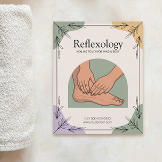 Flyer Elementos Botânicos & Tons Terrosos - Reflexologia