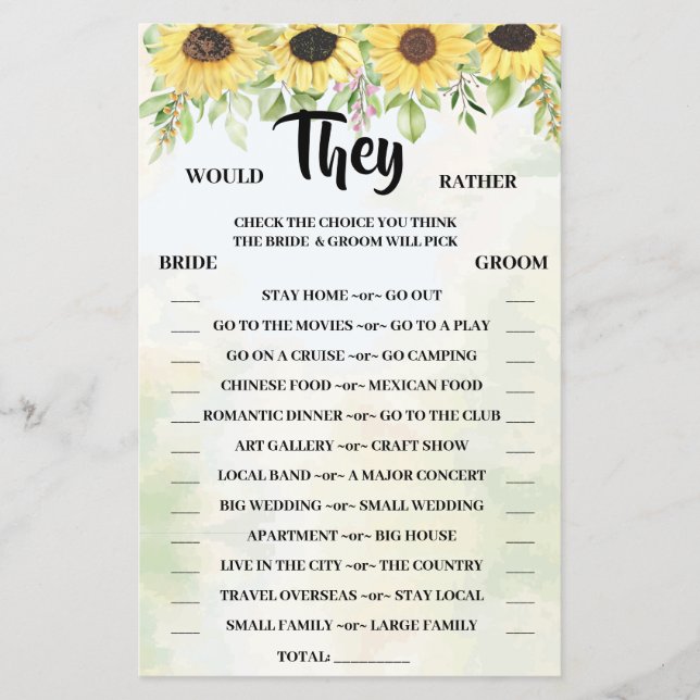 Flyer Eles iriam Preferencialmente de jogo de Chá de gir (Frente)