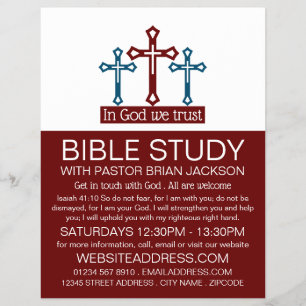 Flyer Em Deus, Confiamos, Crucifix, Classe de Bíblia Cr