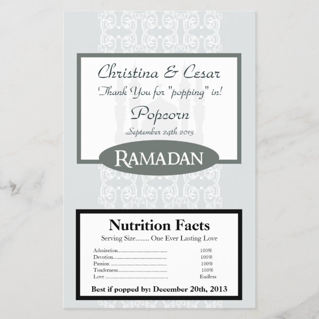 Flyer Embalagem de Pipoca de Micro-ondas Azul Claro Islâ (Frente)