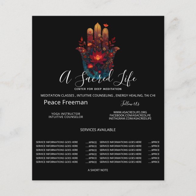 Flyer Ember Lotus | Design do Hamsa Hand (Frente)