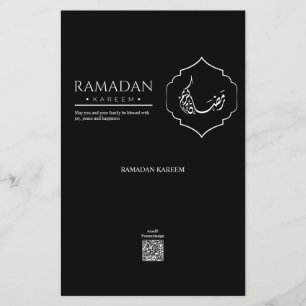 Flyer Embrulho de Chocolate Preto Ramadan Kareem Elegant