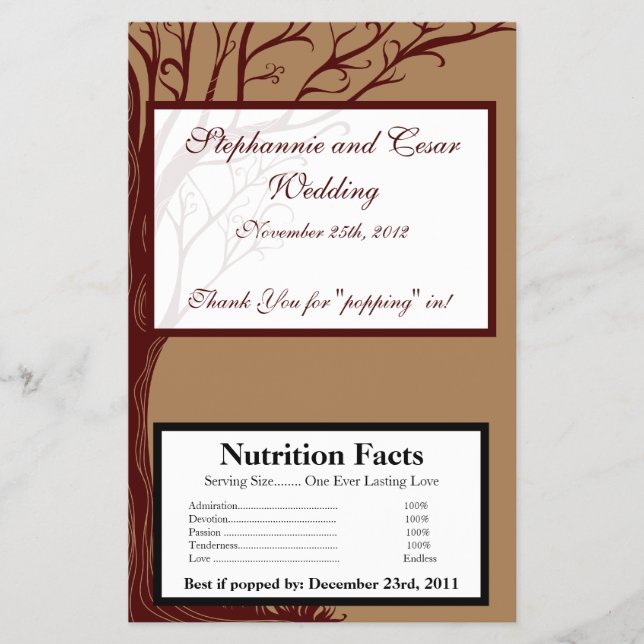 Flyer Embrulho De Pipoca De Microondas Árvore De Outono (Frente)