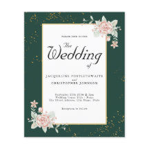 Emerald Green Budget Casation Convite Pink Pink Pe