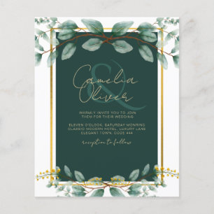 Flyer Emerald Greenery Wedding Botanical Nature Convide