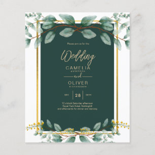 Flyer Emerald Greenery Wedding Botanical Nature Convide