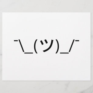 Flyer Emoticon de ombros ¯\_(ツ)_/¯ Kaomoji japonês